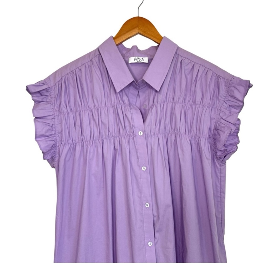 AVARA Lisa Smocked Button Up Dress - Picture 3 of 6